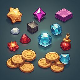 An assortment of colorful jewels, crystals, and gems arranged on a dark background.