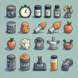 A grid of 25 unique objects, including containers, clocks, bottles, and appliances, features warm and cool hues, organic shapes, and whimsical designs.